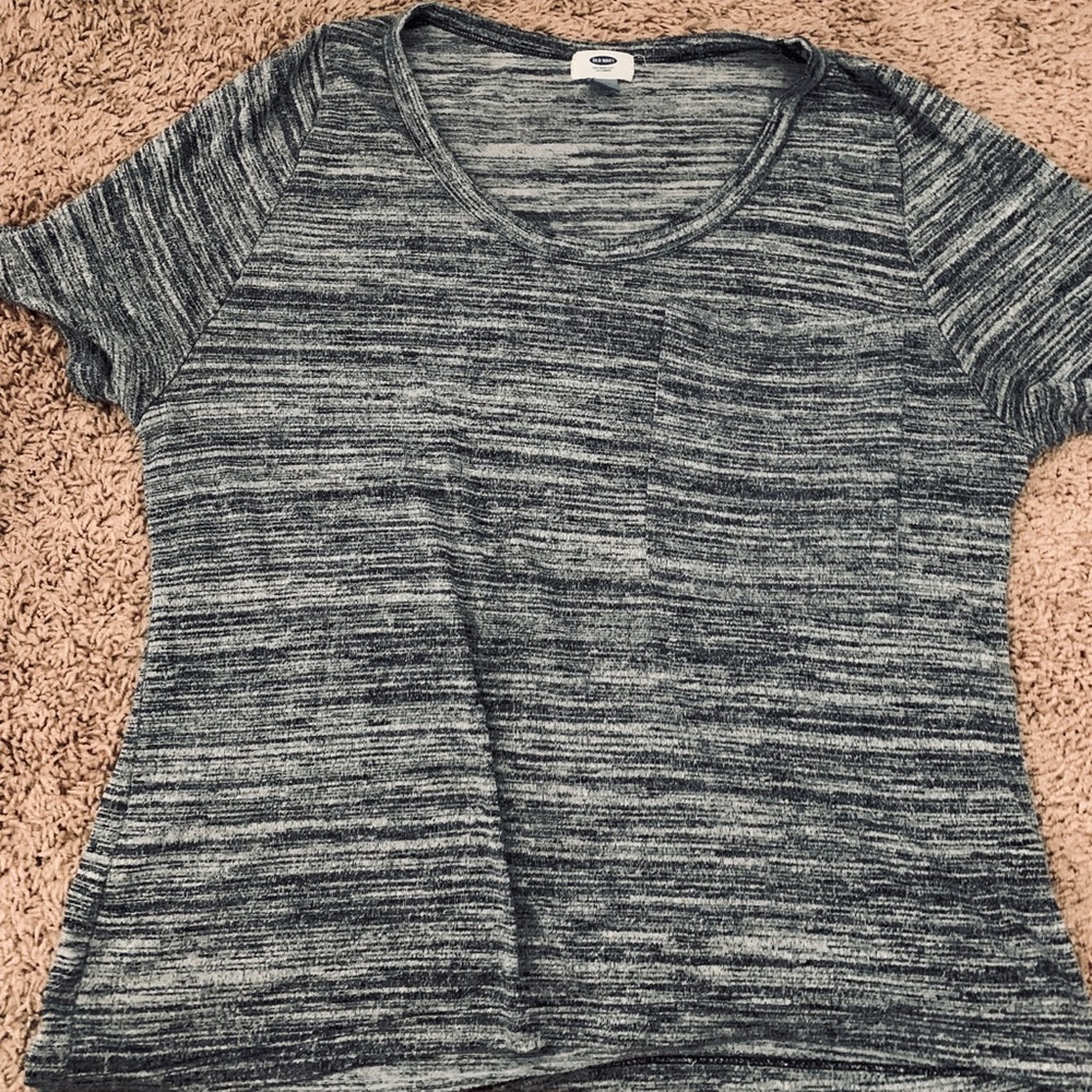 Grey and black pocket tee